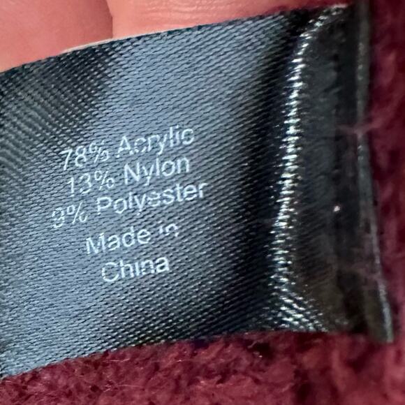 Lane Bryant Sweater Boat Neck Cable Knit Front Size 14/16 Burgundy - Picture 6 of 7